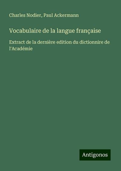 Vocabulaire de la langue française