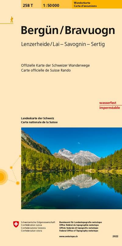 Swisstopo 1 : 50 000 Bergün Bravougn Wanderkarte