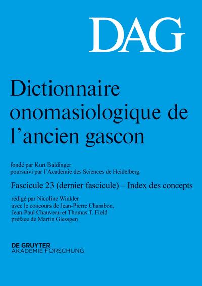 Dictionnaire onomasiologique de l’ancien gascon (DAG), Fascicule 23, Dictionnaire onomasiologique de l’ancien gascon (DAG) Fascicule 23