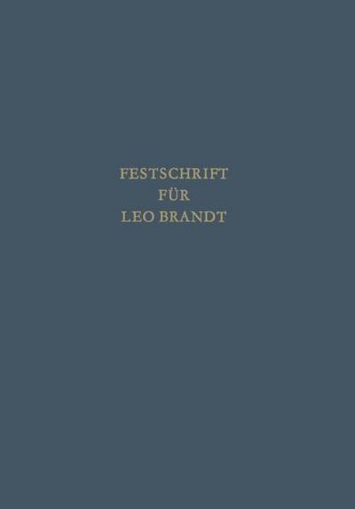 Festschrift für Leo Brandt zum 60.Geburtstag