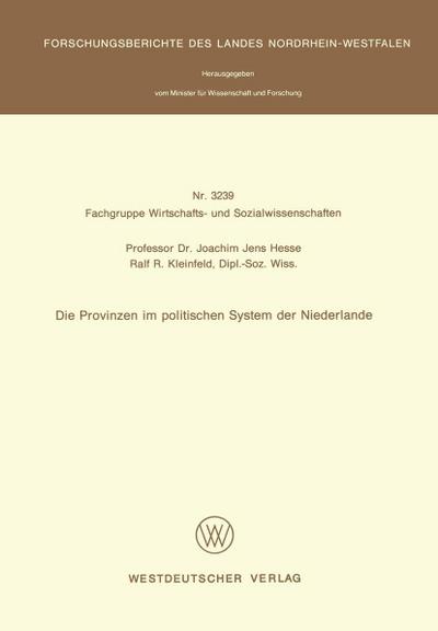 Die Provinzen im politischen System der Niederlande