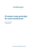 El ensayo como principio de razón insuficiente