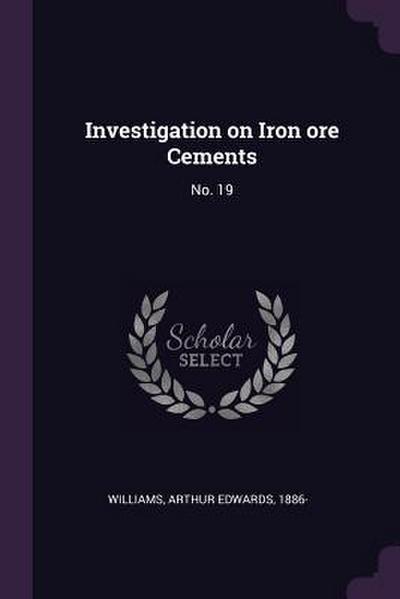 Investigation on Iron ore Cements
