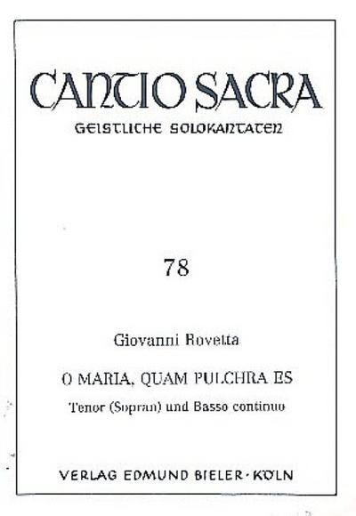 O mara quam pulchra esfür Tenor (Sopran) und Bc