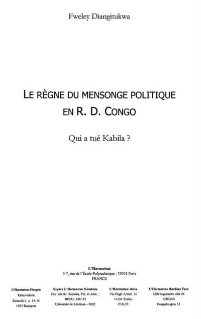Regne du mensonge politique enr.d. cong