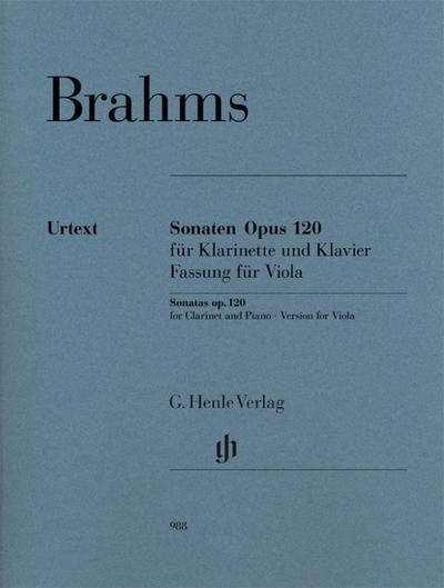 Sonaten Opus 120 für Klavier und Klarinette