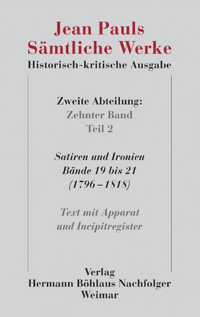 Jean Pauls Sämtliche Werke. Historisch-kritische Ausgabe; .. Tl.-Bd.1