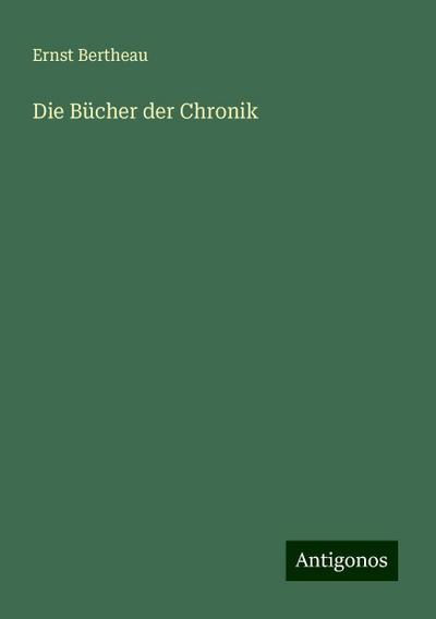 Bertheau, E: Bücher der Chronik