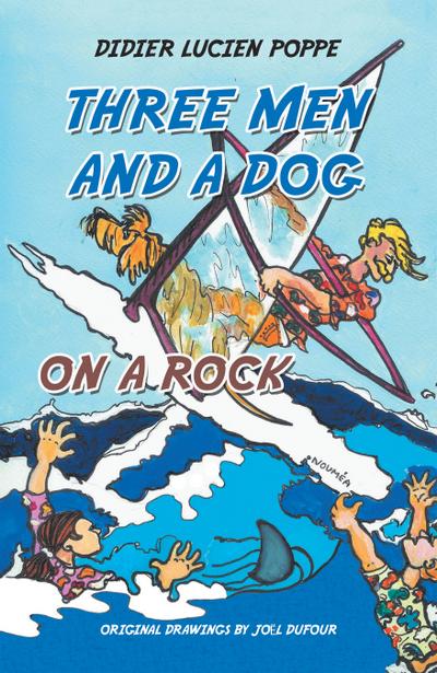 Three Men and a Dog on a Rock