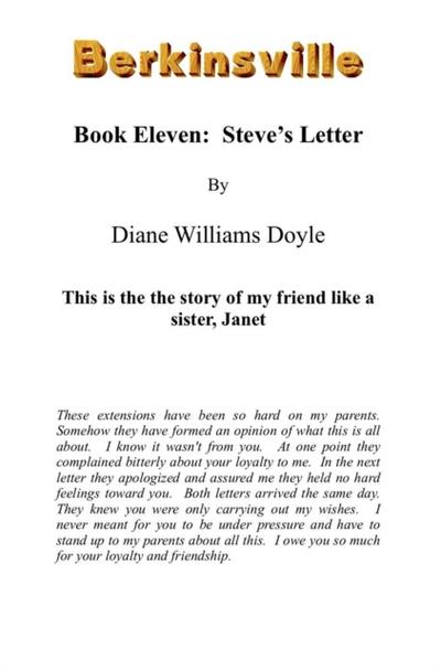 Book Eleven: Steve’s Letter