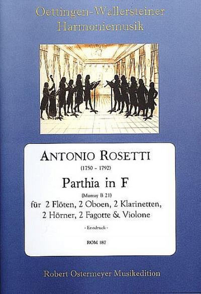 Parthia F-Durfür 2 Flöten, 2 Oboen, 2 Klarinetten, 2 Hörner, 2 Fagotte und Violone