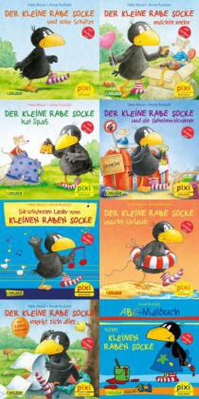 Pixi-8er-Set 193: Der kleine Rabe Socke mit Stickern (8x1 Exemplar)
