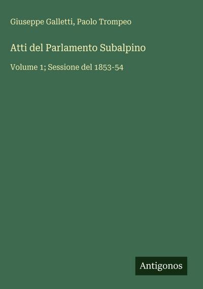 Atti del Parlamento Subalpino