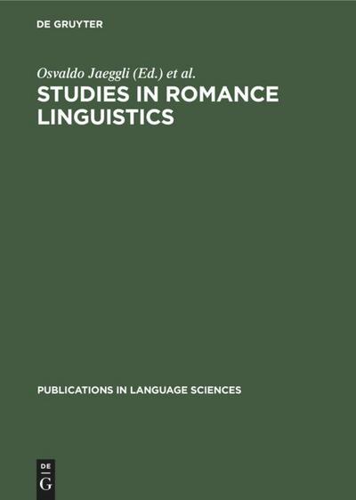 Studies in Romance Linguistics