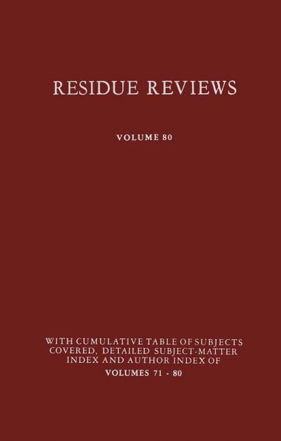 Residue Reviews