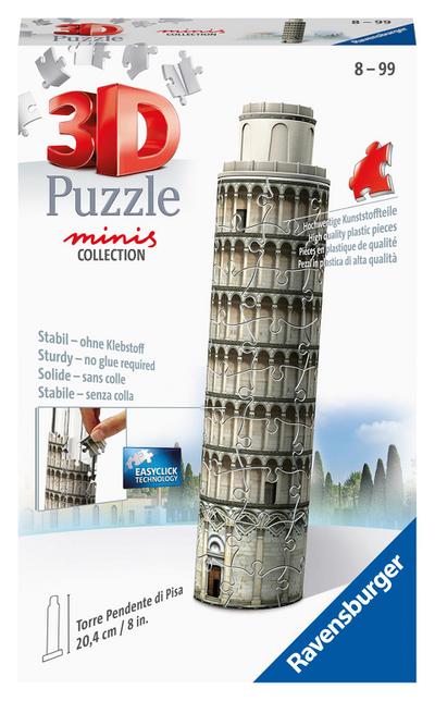 Ravensburger 3D Puzzle 11247 - Mini Schiefer Turm von Pisa - Miniaturversion des berühmten Wahrzeichens aus Italien zum Puzzeln in 3D - ab 8 Jahren