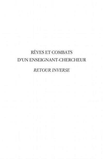 Reves et combats d’un enseignant-chercheur