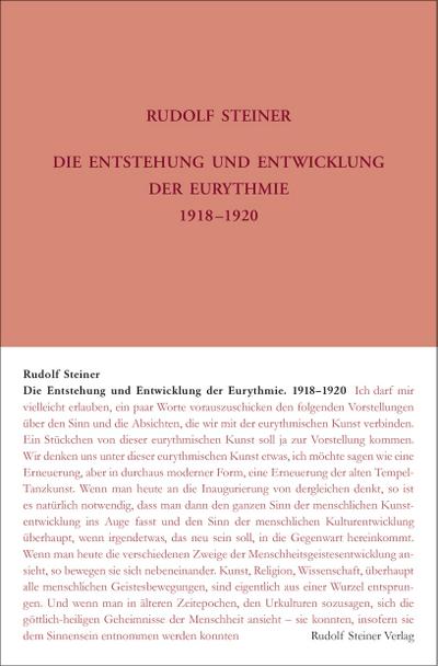 Die Entstehung und Entwicklung der Eurythmie 1918-1920