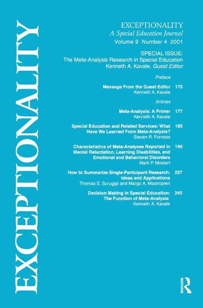The Meta-Analysis Research in Special Education