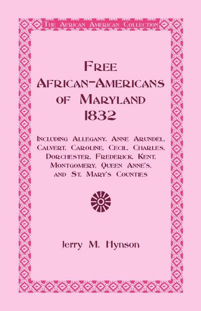 Free African-Americans Maryland, 1832
