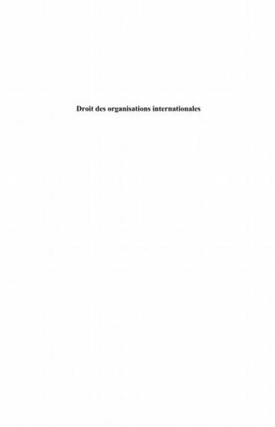 Droit des organisations internationales