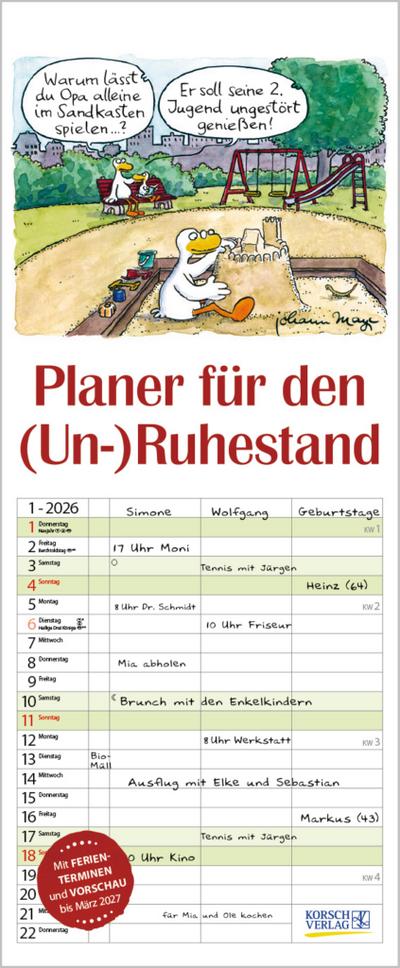 Planer für den (Un-)Ruhestand 2026