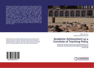 Academic Achievement as a Correlate of Teaching Policy