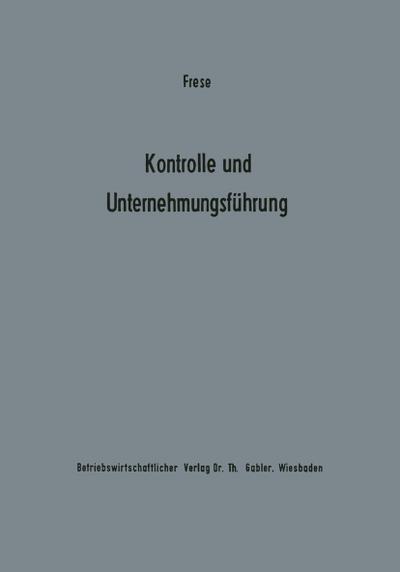 Kontrolle und Unternehmungsführung