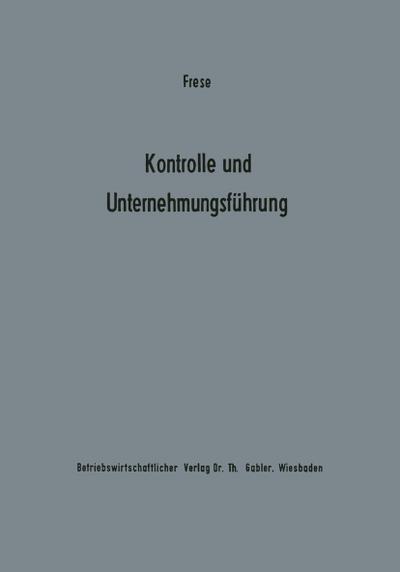 Kontrolle und Unternehmungsführung