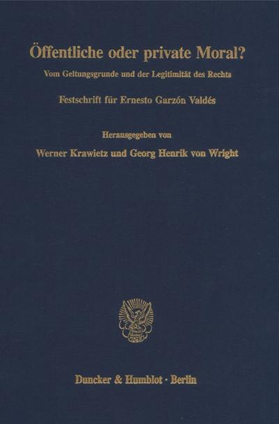 Öffentliche oder private Moral?