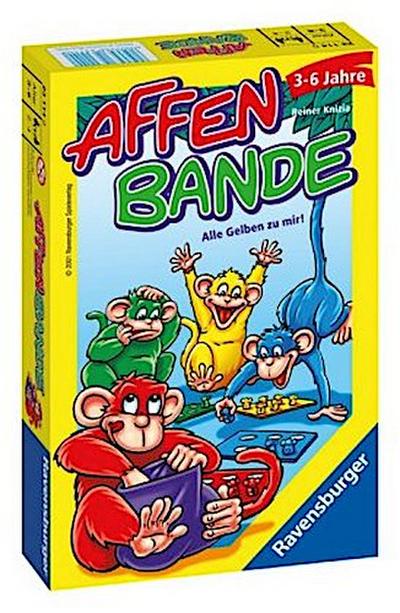 Ravensburger 23114 - Affenbande , Mitbringspiel für 2-4 Spieler, Kinderspiel ab 3-6 Jahren, kompaktes Format, Reisespiel
