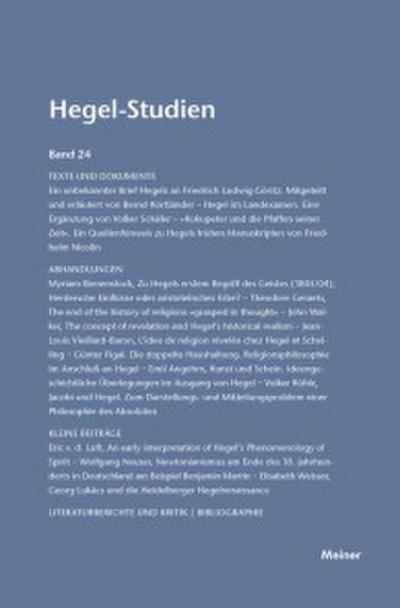 Hegel-Studien / Hegel-Studien Band 24