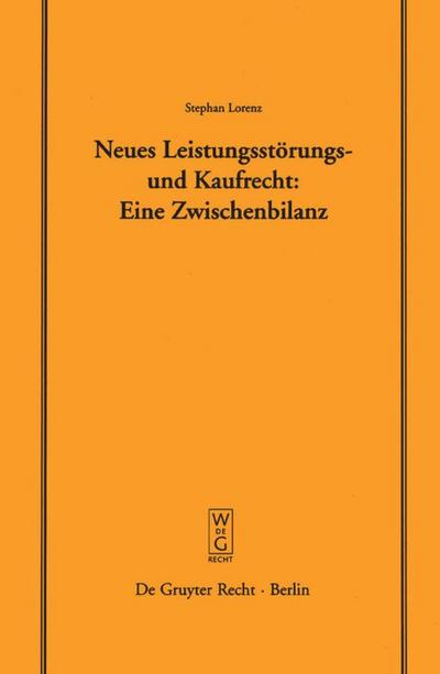 Neues Leistungsstörungs- und Kaufrecht