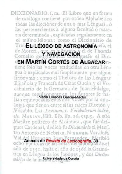 El léxico de astronomía y navegación en Martín Cortés de Albacar