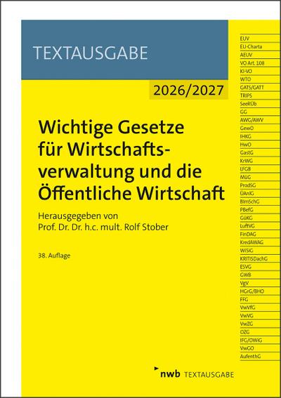 Wichtige Gesetze für Wirtschaftsverwaltung und die Öffentliche Wirtschaft