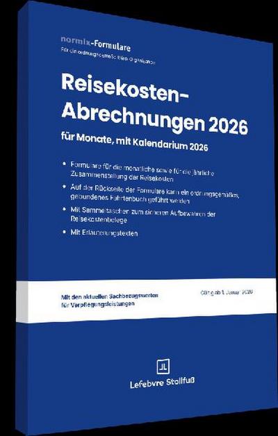Reisekostenabrechnungen 2026 mit Kalendarium