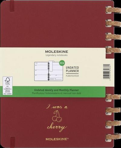 Moleskine Undatierter Life Kalender Mit Spiralbindung, Xl, Wochen-Monatskalender, Fester Einband, Crush Cherry
