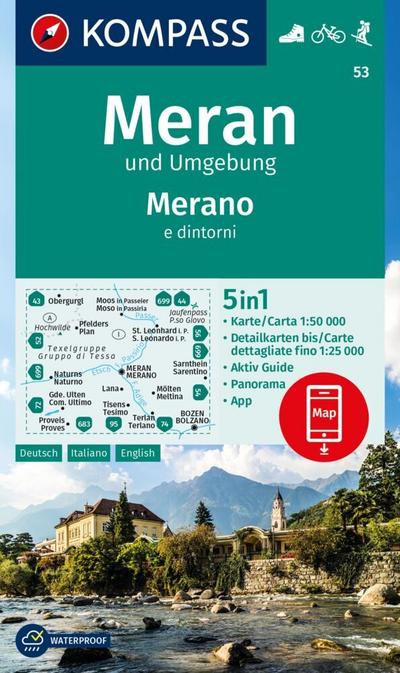 KOMPASS Wanderkarte 53 Meran und Umgebung / Merano e dintorni 1:50.000 