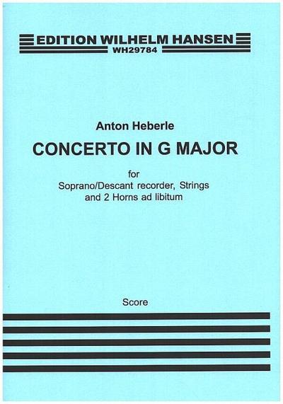 Concerto G major for descantrecorder, strings, 2 horns ad lib.