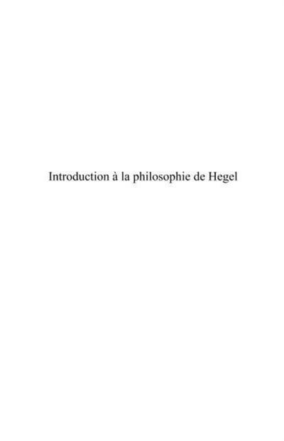 Introduction A la philosophie de hegel - suivant l’edition d