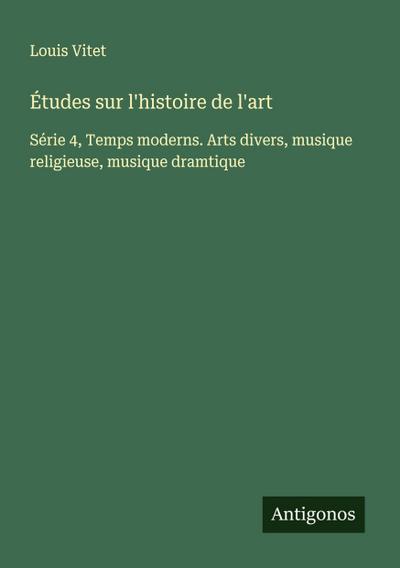 Études sur l’histoire de l’art