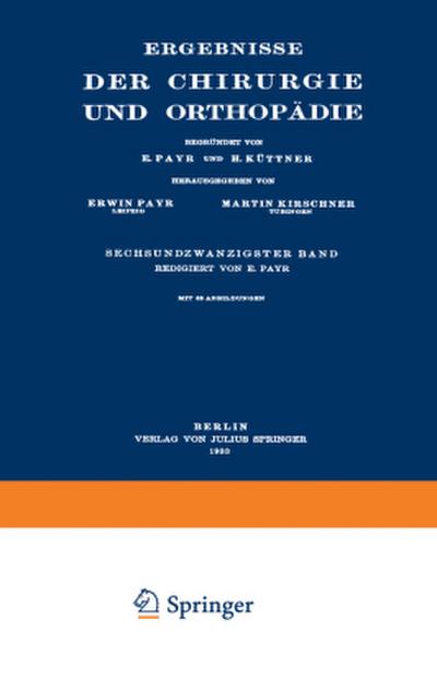 Ergebnisse der Chirurgie und Orthopädie