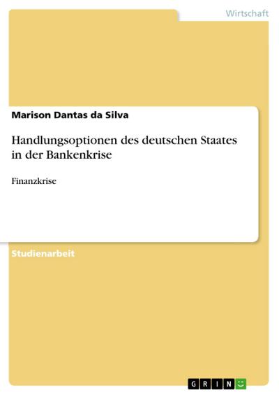 Handlungsoptionen des deutschen Staates in der Bankenkrise