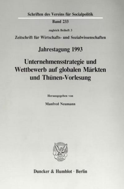 Unternehmensstrategie und Wettbewerb auf globalen Märkten und Thünen-Vorlesung.