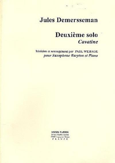 Deuxieme Solo - Cavatinepour saxophone baritone et piano