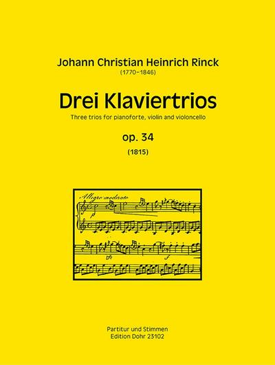 3 Klaviertrios op.34für Violine, Violoncello und Klavier