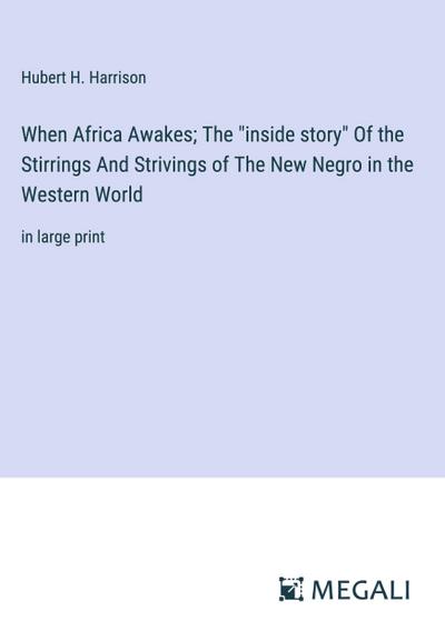 When Africa Awakes; The "inside story" Of the Stirrings And Strivings of The New Negro in the Western World