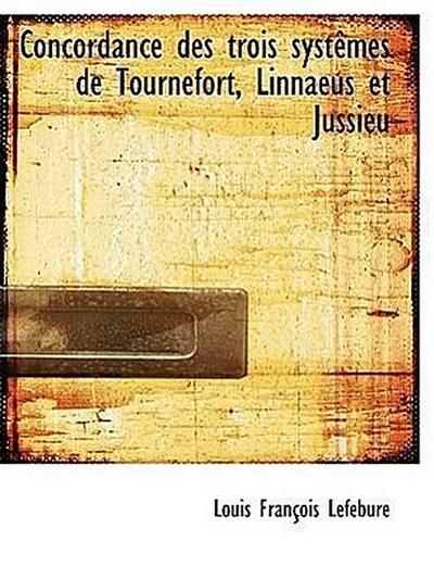 Lefébure, L: Concordance des trois systêmes de Tournefort, L