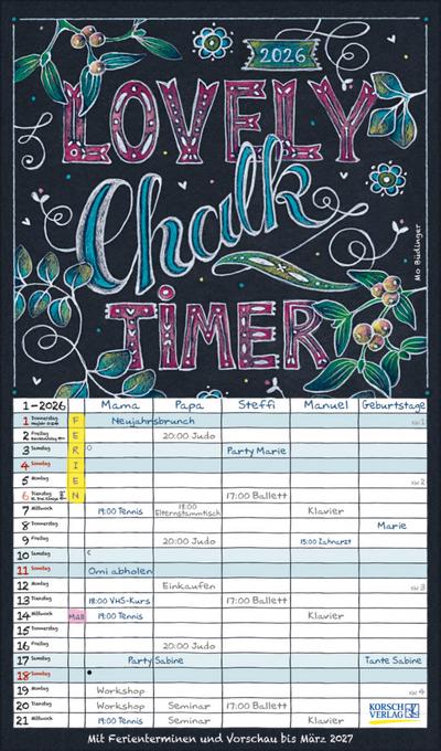 Lovely Chalk Timer 2026