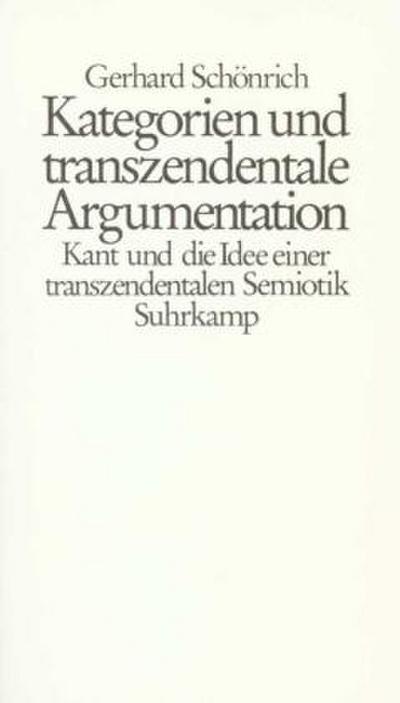 Kategorien und transzendentale Argumentation
